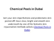 Chemical Peels in Dubai