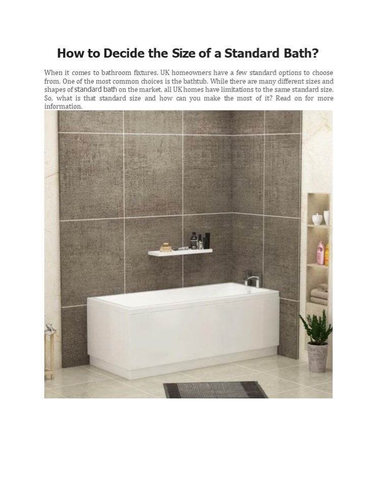 PPT How to Decide the Size of a Standard Bath? PowerPoint