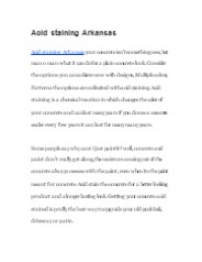Acid staining Arkansas