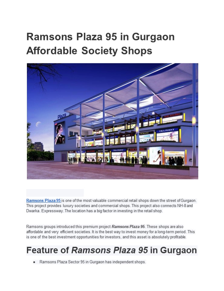 Ramsons Plaza Sector 95