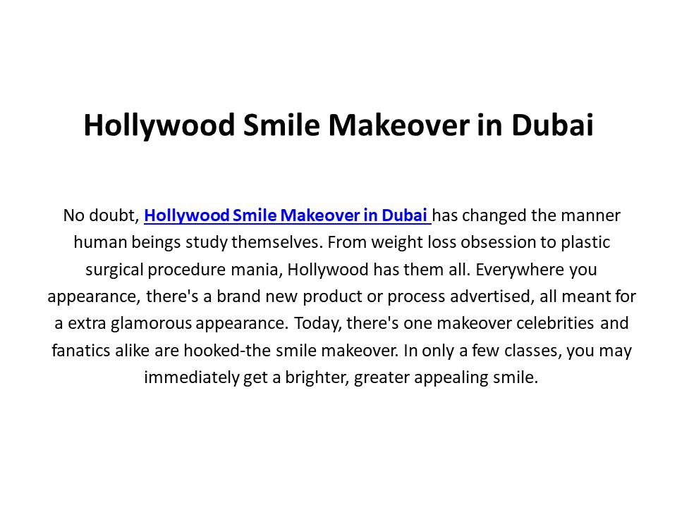 Hollywood Smile Makeover Dubai