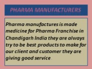Pharma manufacture