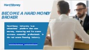 Become a hard money broker