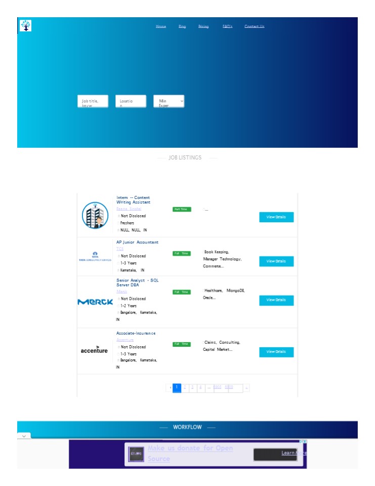 We provides job vacancy