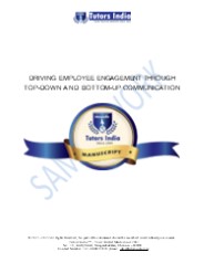 DRIVING EMPLOYEE ENGAGEMENT MANUSCRIPT SAMPLE WORK - TUTORS INDIA