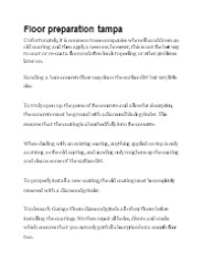 floor preparation tampa