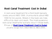 Root Canal Treatment Cost in Dubai
