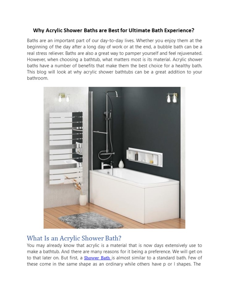 PPT Why Acrylic Shower Baths are Best for Ultimate Bath Experience