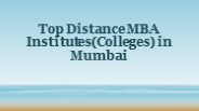 Top Distance MBA Institutes(Colleges) in Mumbai