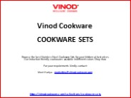 COOKWARE SETS - Vinod Cookware