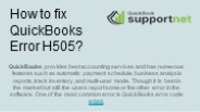 How to fix QuickBooks Error H505?