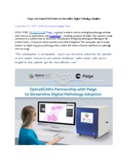 OptraSCAN's Partnership with Page To Streamline Digital Pathology Adoption