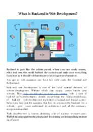 What is Backend in Web Development?