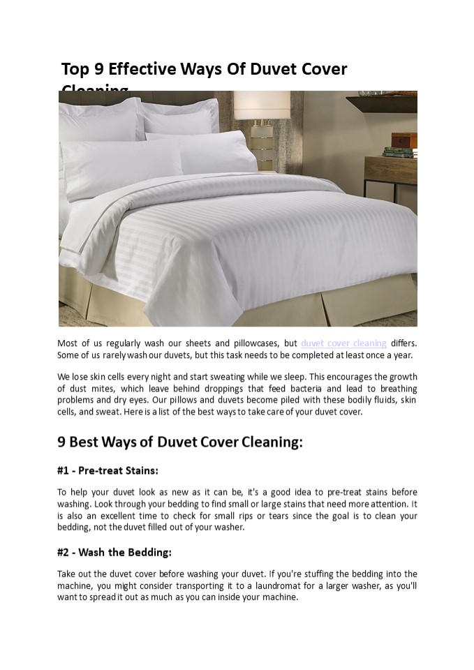 PPT Top 9 Ways Of Duvet Cover Cleaning Hello Laundry PowerPoint