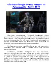 Artificial Intelligence Role Analysis In Cybersecurity Sector 2022