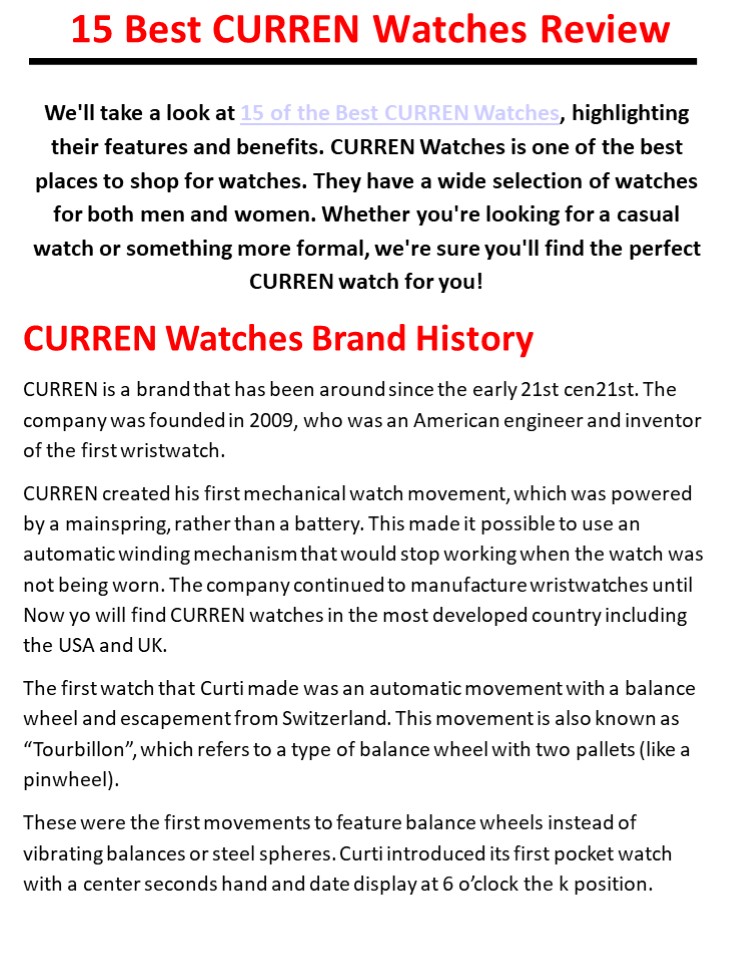 10 Best Curren Watches