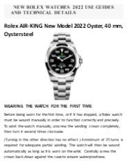 NEW ROLEX WATCHES 2022 USE GUIDES AND TECHNICAL DETAILS