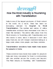 How the Hindi industry is flourishing with Transliteration