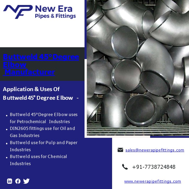 PPT Buttweld 45° Degree Elbow Buttweld End Cap Buttweld Equal Tee