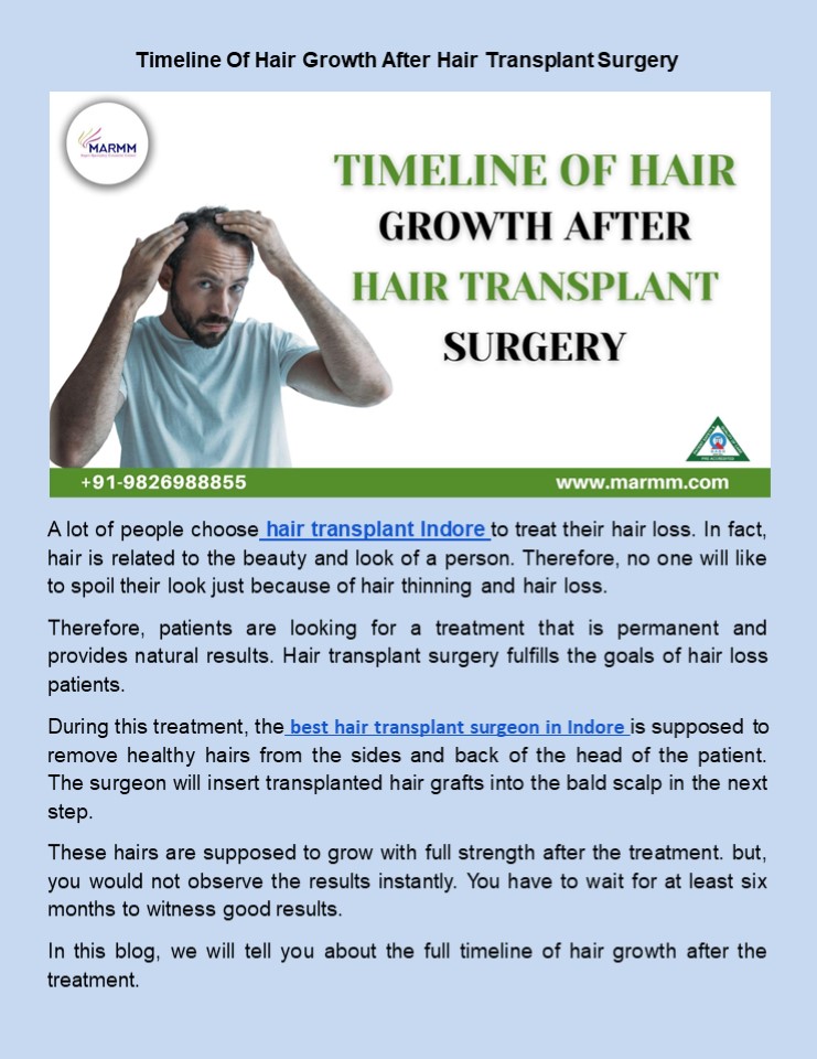 Timeline Of Hair Growth After Hair Transplant Surgery