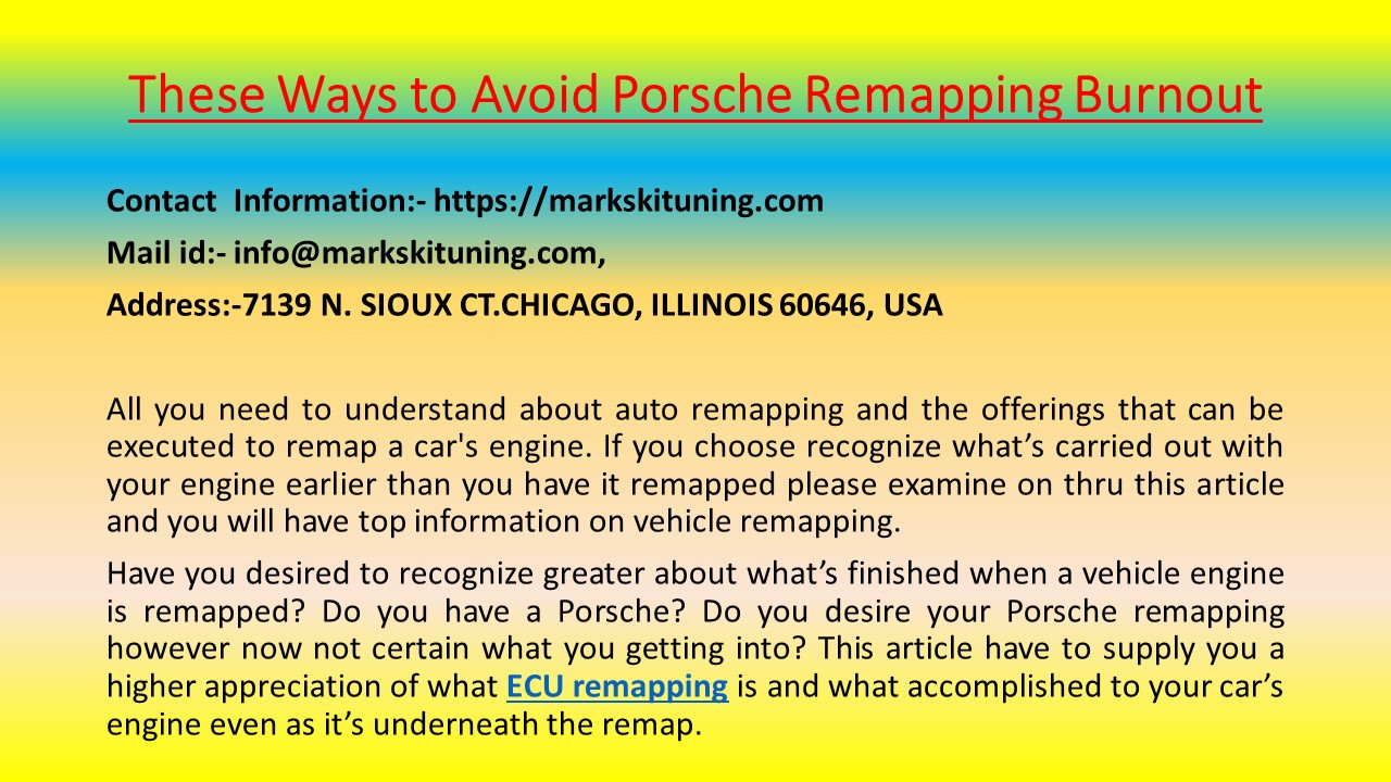 These Ways to Avoid Porsche Remapping Burnout