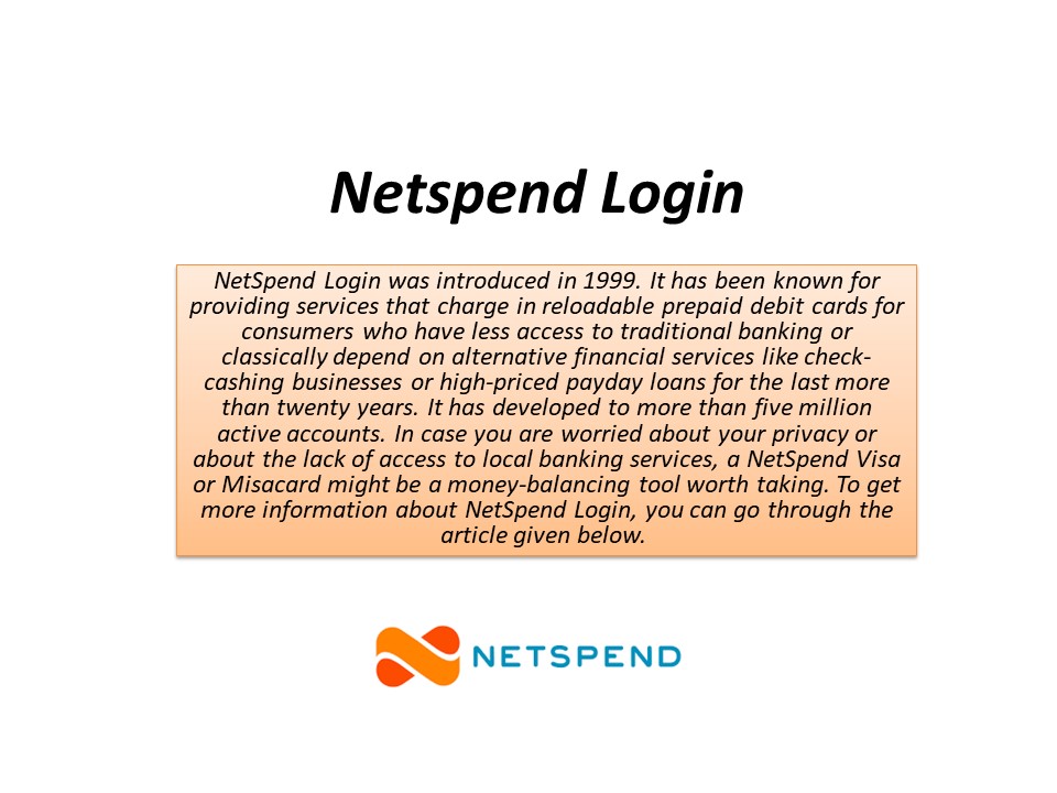 PPT Netspend Login PowerPoint presentation free to download id