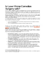 Is Laser Vision Correction Surgery safe?