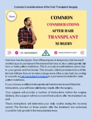 Common Considerations After Hair Transplant Surgery