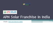 APN Solar Franchise In India