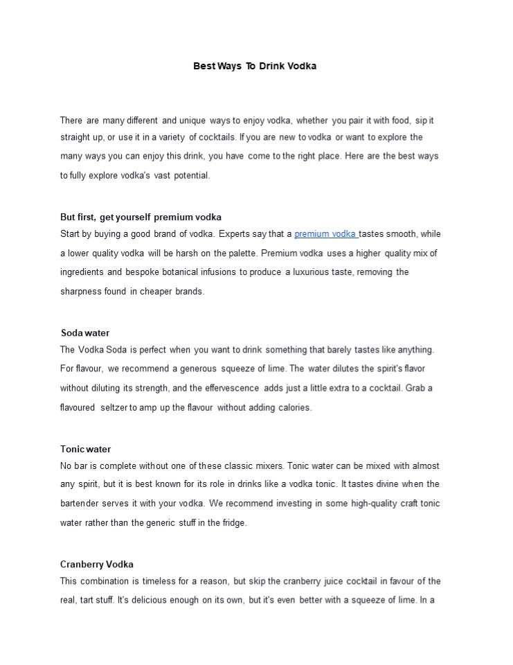 Best Ways To Drink Vodka