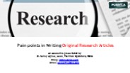 Pain points in Writing Original Research Articles