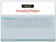 Everything you need to know about Omaha Poker