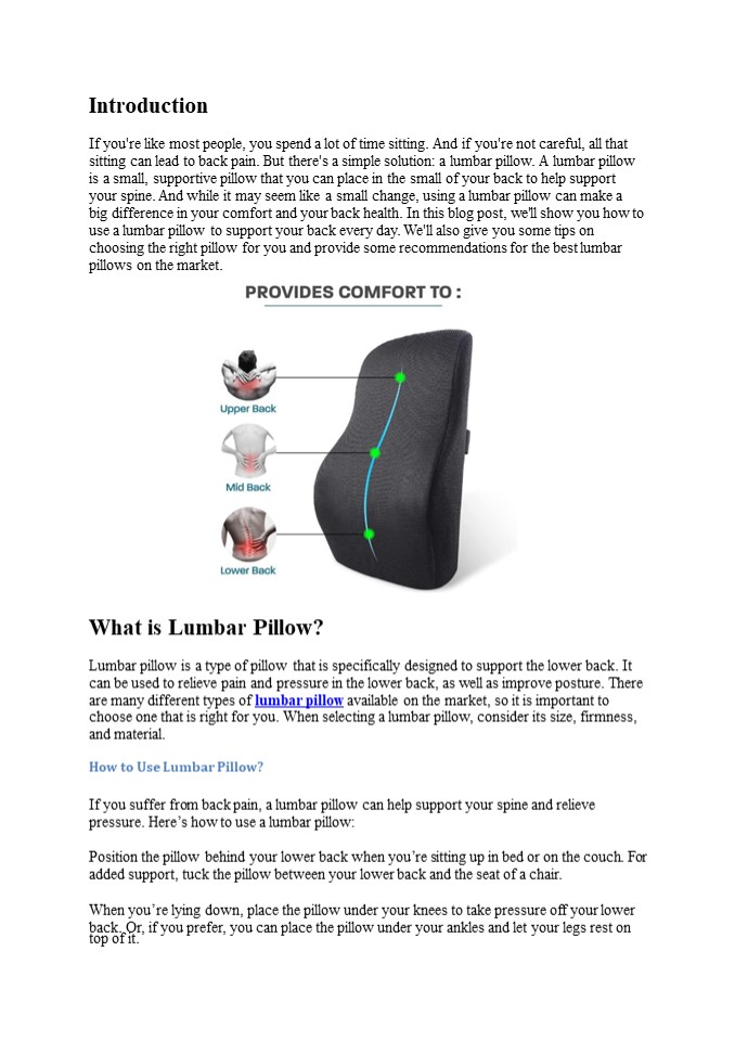 PPT How to Support Your Back Every Day With Lumbar Pillow? PowerPoint
