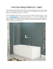 What Size Straight Baths Do I Need?