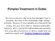 Pimples Treatment in Dubai