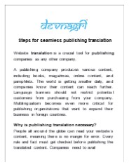 Steps for seamless publishing translation