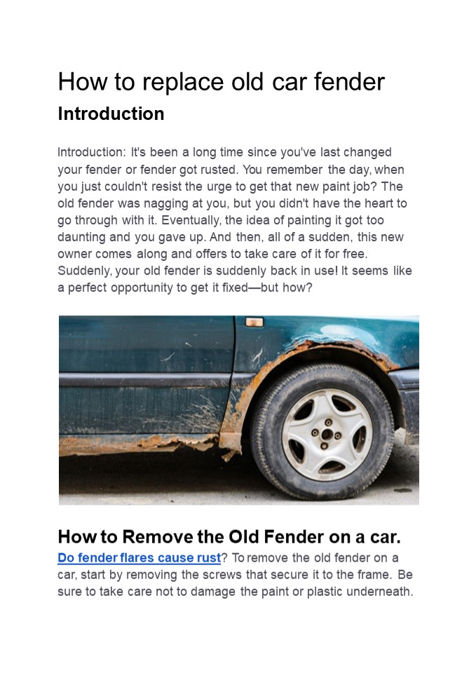 PPT how to replace car fender PowerPoint presentation free to