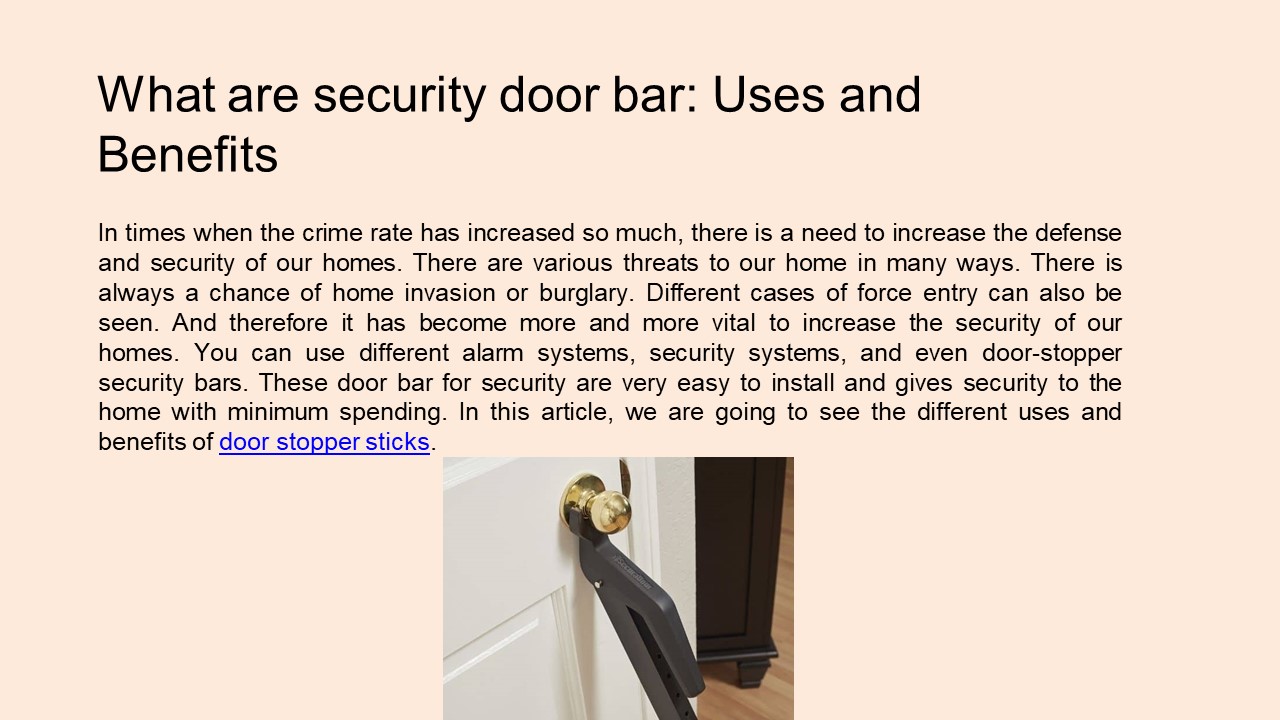What are security door bar: Uses and Benefits