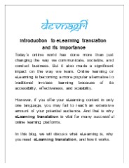 Introduction to eLearning translation and its importance