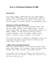 How to Do Keyword Research for SEO