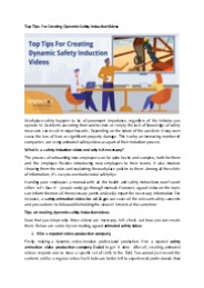 Top Tips For Creating Dynamic Safety Induction Videos