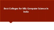 Best Colleges For MSc Computer Science In India
