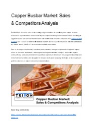 Copper Busbar Market: Sales & Competitors Analysis