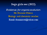 evidences for organic evolution