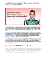 Are Subscription-Based & Open-Source Apps, The Future of Social Media?