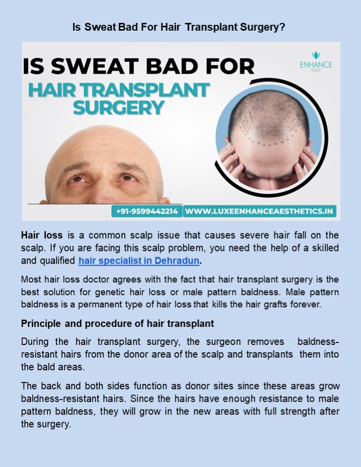 Is Sweat Bad For Hair Transplant Surgery
