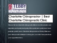 Charlotte Chiropractor | Best Charlotte Chiropractic Clinic