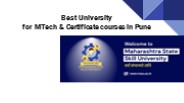 Best University for MTech in Pune