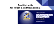 Best MTech University in Maharashtra