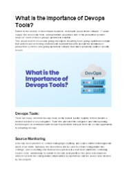 Devops tools